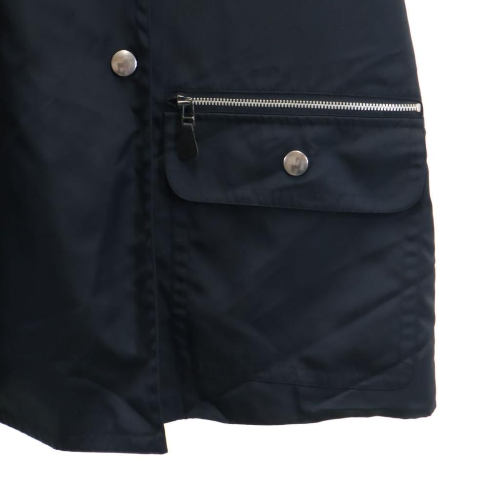 ICB Nylon Leather Switch Tailored Jacket 9 Black Made In Japan Women Used