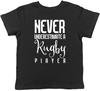 Never Underestimate a Rugby Childrens Kids T-Shirt Boys Girls