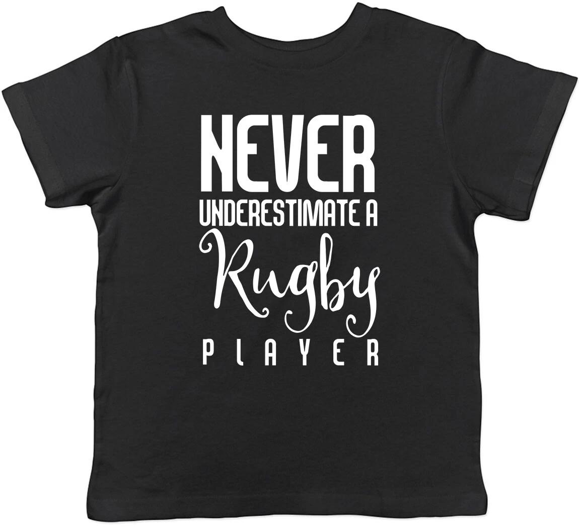 Never Underestimate a Rugby Childrens Kids T-Shirt Boys Girls 110