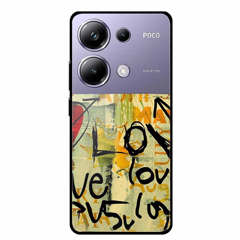 Painting Cover For Poco M6 Pro GlassTempered Glass Case Hard Back Shield for Xiaomi Poco M 6 Pro 6.67" Colourful Phone Fundas