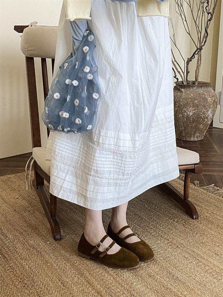 Leather Retro Mary Jane Soft-soled Beanie Shoes Women's Autumn 2025 Soft-soled Commuter Women's French One-word Buckle Shoes Tide