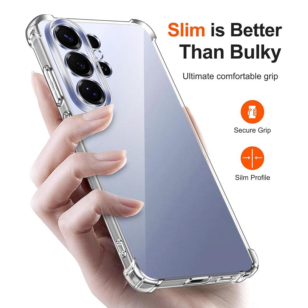 Original Clear Silicone Case For Galaxy Samsung S24 S23 S22 S21 Ultra FE Plus Ultra Thin Crystal Soft TPU Cover A14 A34 A54 5G