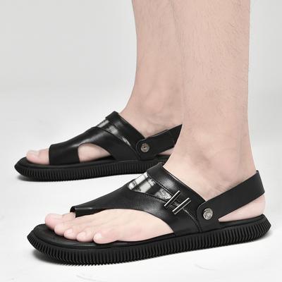 2022 Retro Sandals Men'S Summer Beach Casual Shoes Genuine Leather Gladiator Flip Flops Men Outdoor Slippers Male Luxury Shoes