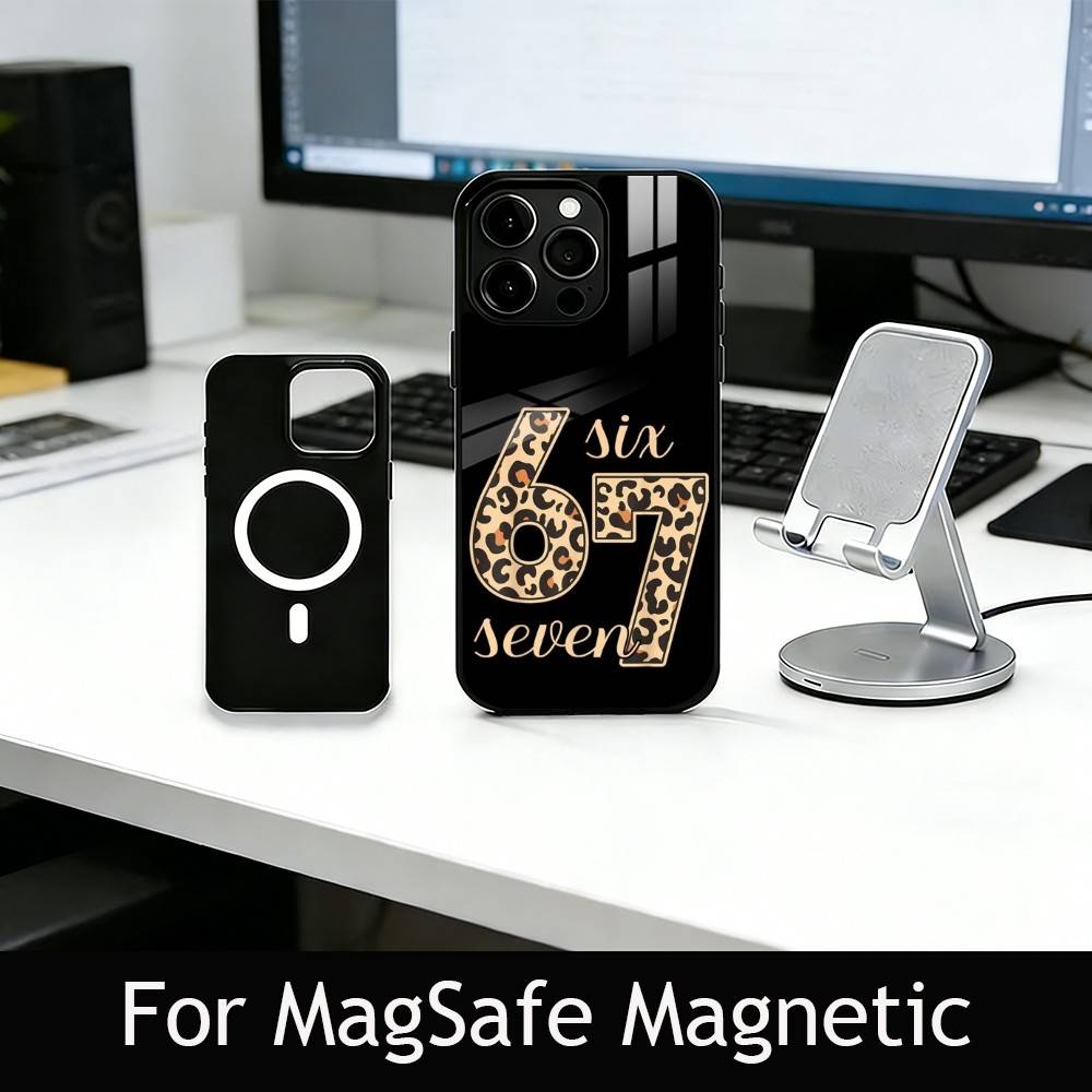 S-Six S-Seven 67 SS Phone Case For iPhone17,16,15,14,13,12,11 Plus,Pro Magnetic For Magsafe Wireless Charging