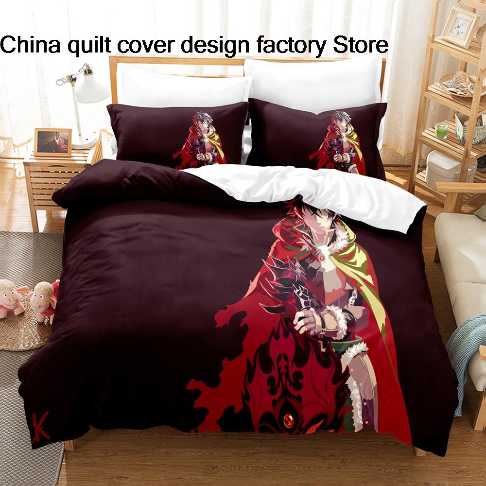 The Rising Of The Shield Hero Anime Bedding Set 3Pcs Isekai Manga Duvet Cover Set With Pillowcases For Teens Fans Bedroom Decor