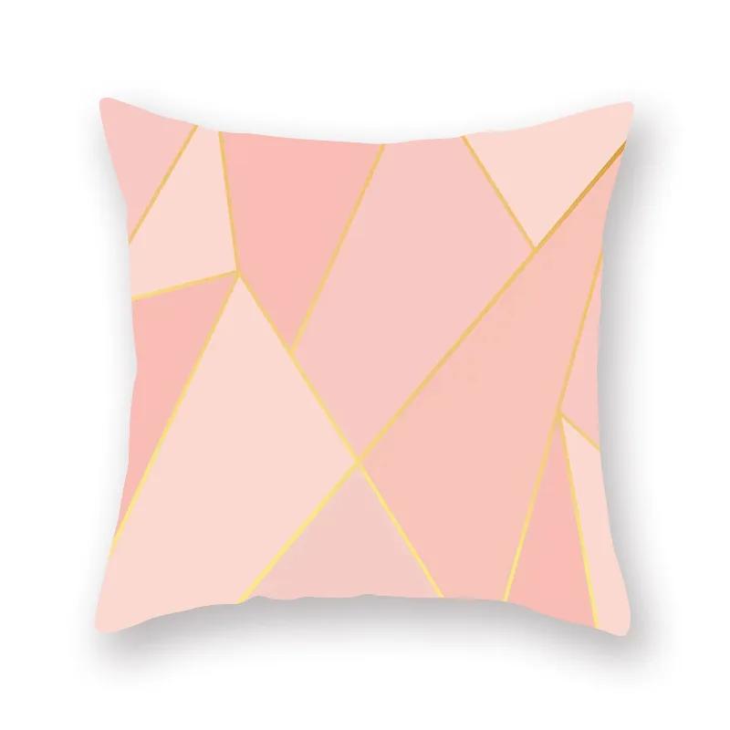 45X45CM Pink Shiny Polka Dot Alphabet Geometric Simple Pillow Cover Bed Sofa Car Office Seat Cushion  Home Decoration