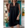 Summer Women's Dress Black Lace Patchwork Sleeveless Dresses