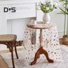 Transparent Dining Table Mat Thin Visible Mesh Colorful Flower Embroidery Round Table Protector Decorative Table Cloth for Party Decoration