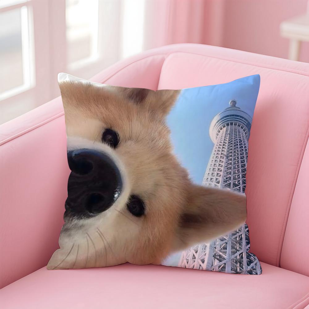 Adorable Japanese Animal Dog Art Cute Shiba Inu Cushion Cover Pillow Case Soft Skin Friendly Fabric  Concealed Zipper