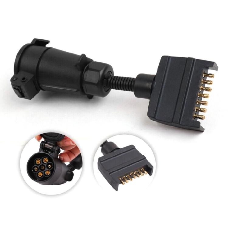 Universal 7 Way Trailer Connector Weatherproof Shockproof 7 Pin Towing Socket Secure Locking for Commercial Vehicles