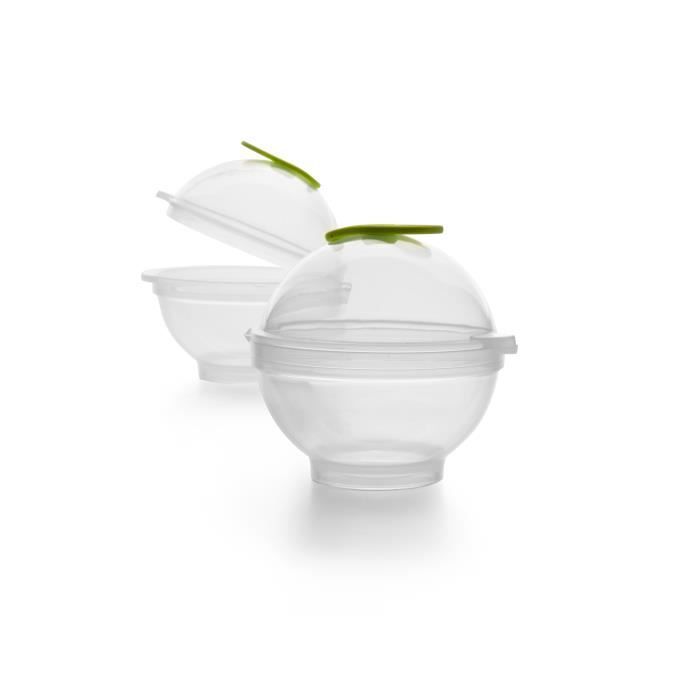 Ibili 870550 Lot de 2 Moules pour Boules de Glace Gintonic's Plastique/Silicone Taille XXL