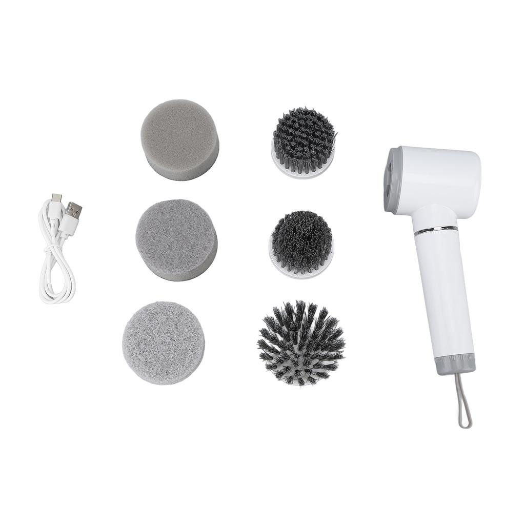 Electric Spin Scrubber Rechargeable 2 Speeds Cordless Cleaning Brush for Bathroom Kitchen Wall Dish