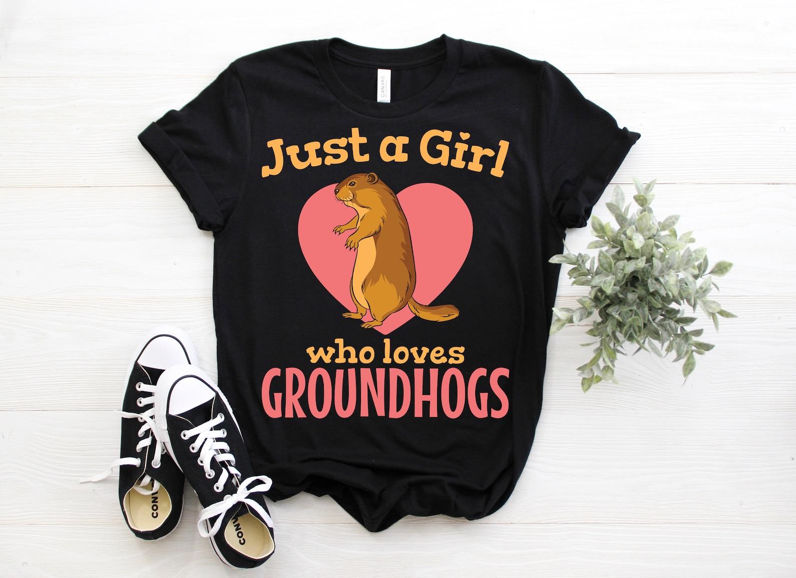 Just A Girl Who Loves Groundhogs Style T-Shirt, Groundhog Lovers Gift, Groundhog Day, Cute Woodchucks Animal, Ground Hog Marmots Present Tee 120