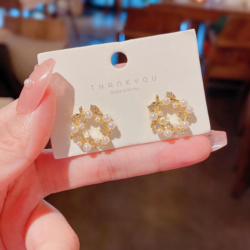 

Серьги с живыми цветами для весны и лета - игла из серебра 925 пробы, модный, элегантный стиль для женщин A313 золотой