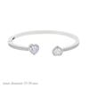 2025 New Arrived Women Wedding Jewelry Open Adjusted Size Micro Paved CZ Fashion Heart Shape Bangle Bracelet