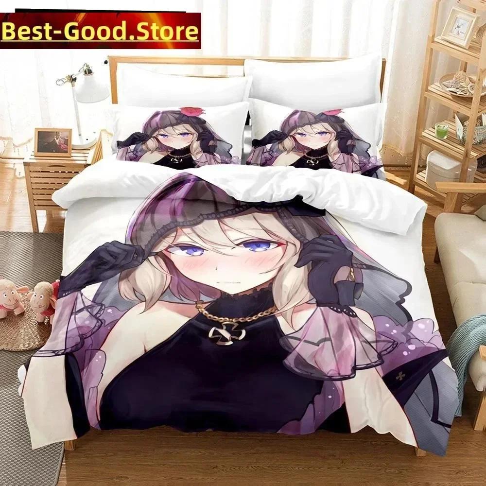 3D Anime Azur Lane Bedding Set Printed Bed Set With Pillowcase Bed Duvet Cover Soft Single Double Queen Super King Size Bedroom