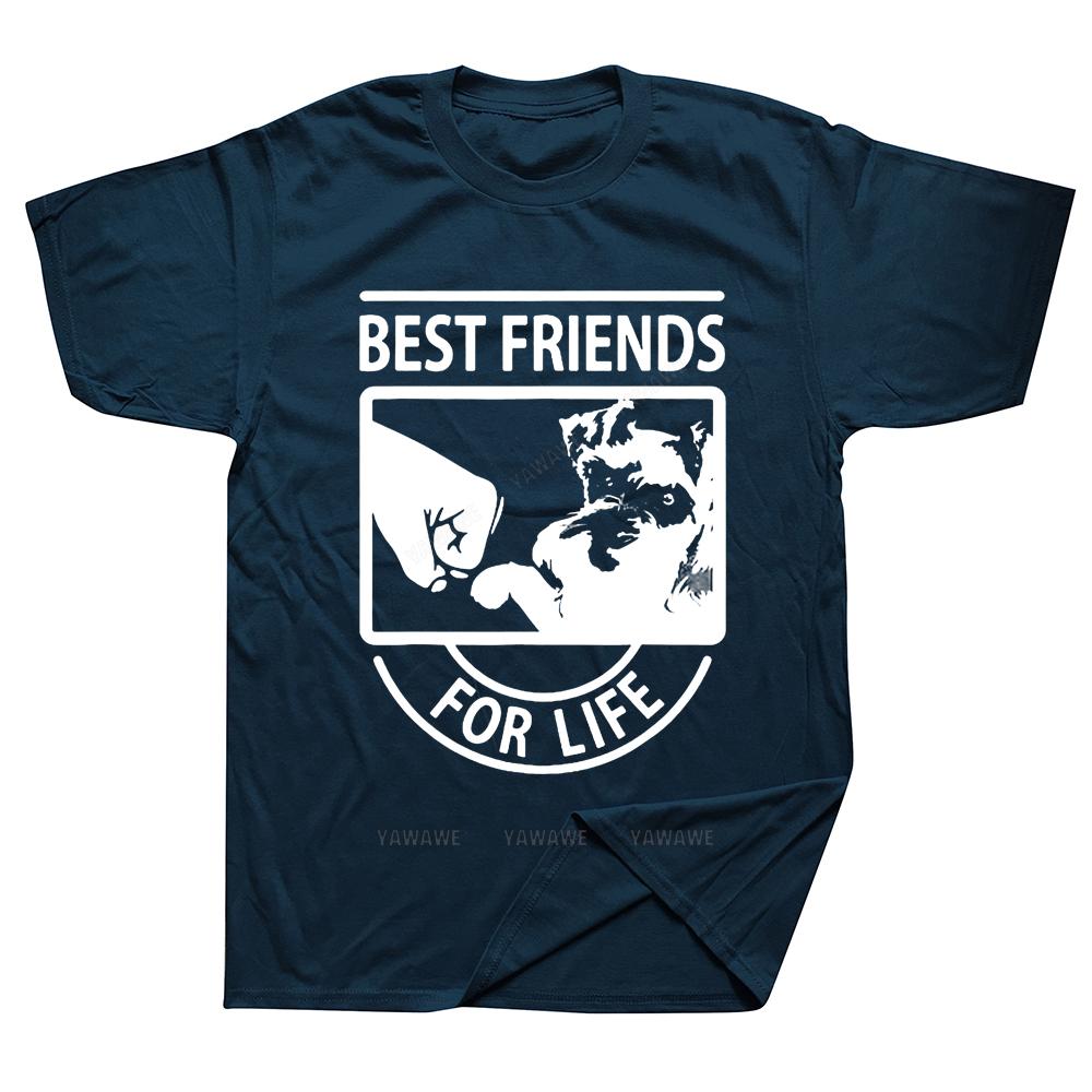 Funny Schnauzer Best Friends for Life T Shirts Graphic Cotton Streetwear Short Sleeve Harajuku Dog Dad Tshirt Unisexs Clothing S