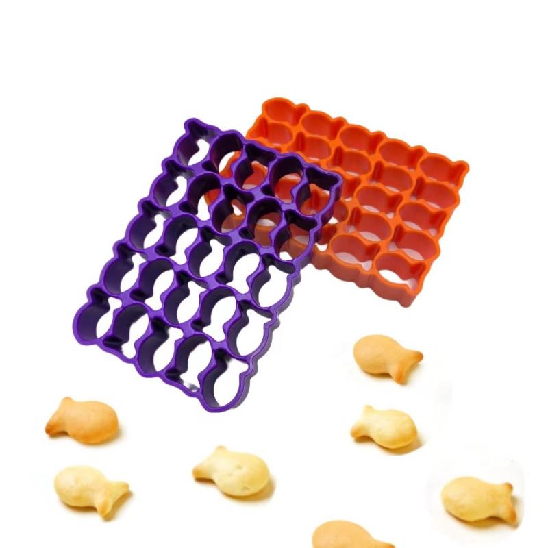 New 25 Grids Fish Biscuit Cutting Mold ABS Material Baking Mold Mini Goldfish Biscuit Cutting Mold Kitchen Gadgets