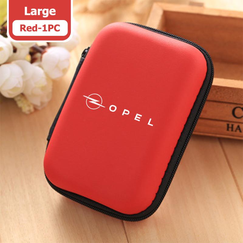 Car Logo EVA Headset Data Cable Holder Headphone Carry Bag For Opel Astra G H J K F Corsa D Zafira B Insignia Mokka Regal