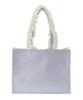 Maison de Fleur Jacquard Ribbon Frill Square Tote Bag, Blue, Size F, 08000628500