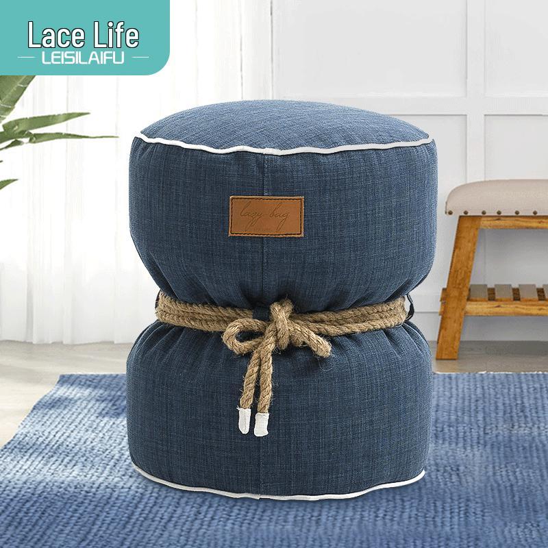 Stylish Pouf: Exquisite Dressing Chair for Bedroom & Living Room, Round Sofa Stool, Lazy Footrest, Small Sofa