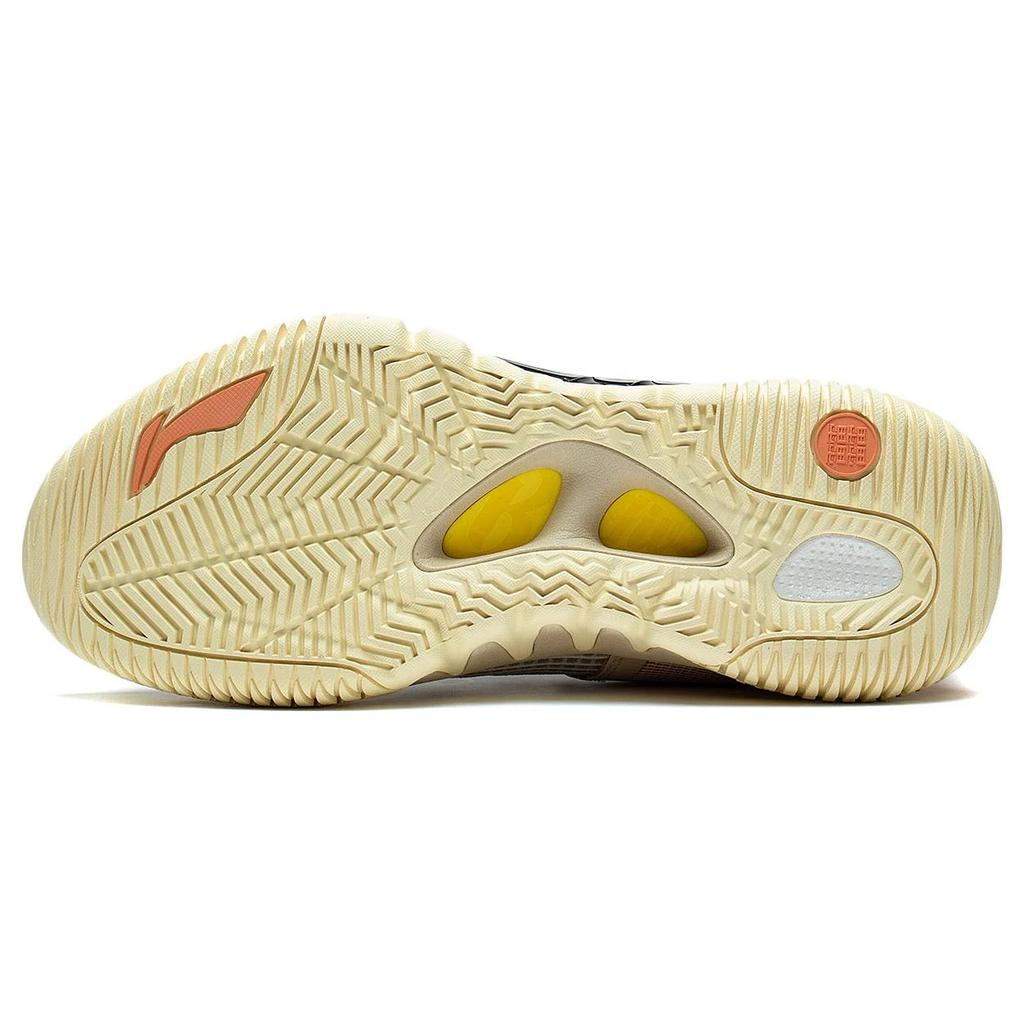 New LiNing Badfive 2 Low Abrasion Resistant Breathable Low Top Basketball Shoes Men's Beige Yellow ABFS003-20