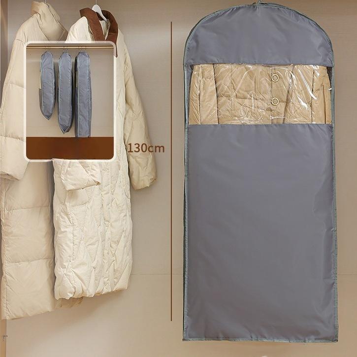 

Підвісний стиснений пакет для зберігання з прозорим передом для організації одягу сірий