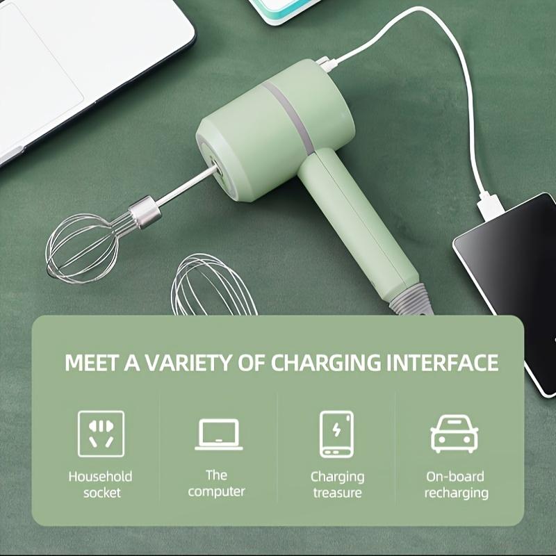 3-rychlostní elektrická ruční metla-USB dobíjecí mixér na těsto, automatická bezdrátová metla na těsto, pečicí forma, metla na smetanu, metla na mléčnou pěnu