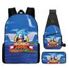Backpack, Primary School Student Animation Schoolbag, Cartoon Backpack, Satchel, Pencil Bag, Three-Piece Set.