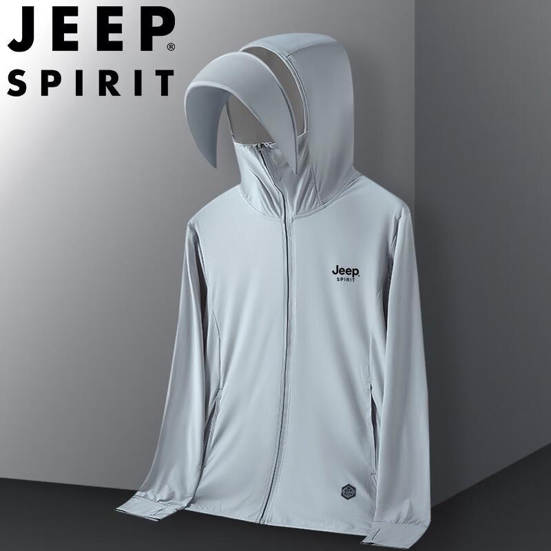 JEEP SPIRIT Men s Ice Silk UV Protection Fishing Hoodie 3XL