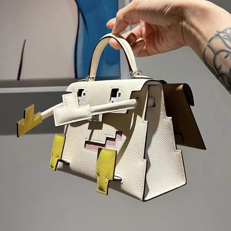 Mosaic Doll Bag Mini Crossbody Bag Little Red Book Same Monster Geometry Contrast Color Doll Bag