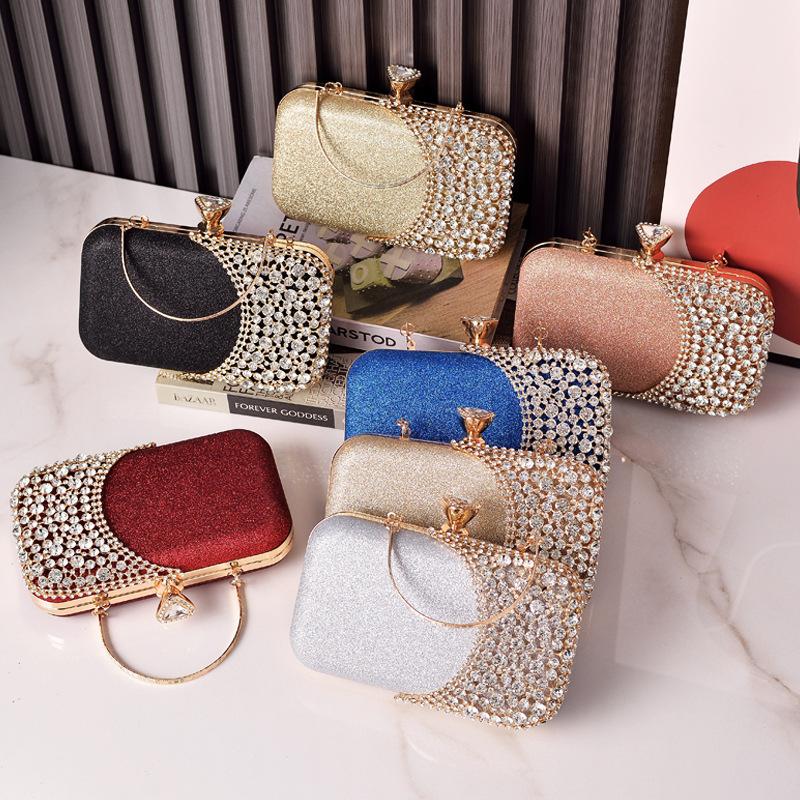 Rhinestone Women's Bags Luxury Designers Diamond Clutch Evening Wedding Clutch Shiny Crossbody Shoulder Purses for Women 2026