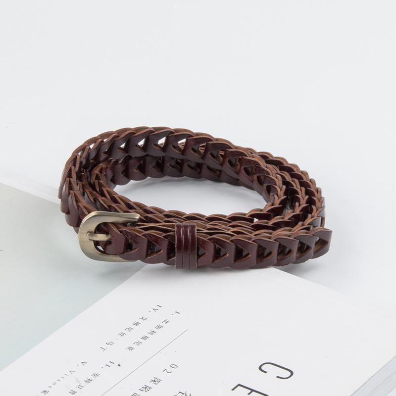 Woven Retro Women's Belt with Sweater Skirt Jeans Women's Belt Women's Belt Non-porous Belt