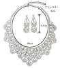 Strass-Halsketten- und Ohrring-Set (Silbernes Ohrring-Set) - Wunderschönes Accessoire für Partys, besondere Anlässe und Abschlussfeiern.