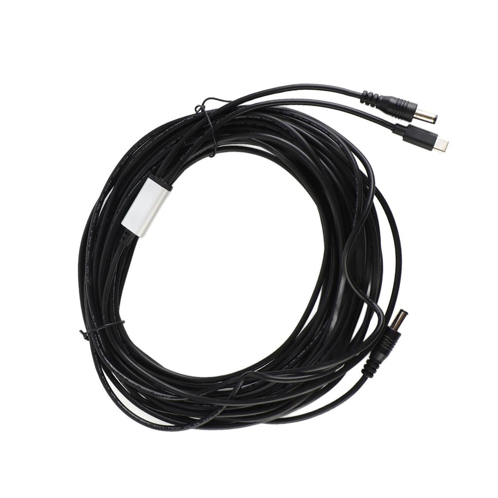 DC-Stromkabel 32,8 Fuß Länge Stecker auf Stecker und USB C Wasserdichtes DC-Netzteil Verlängerungskabel für