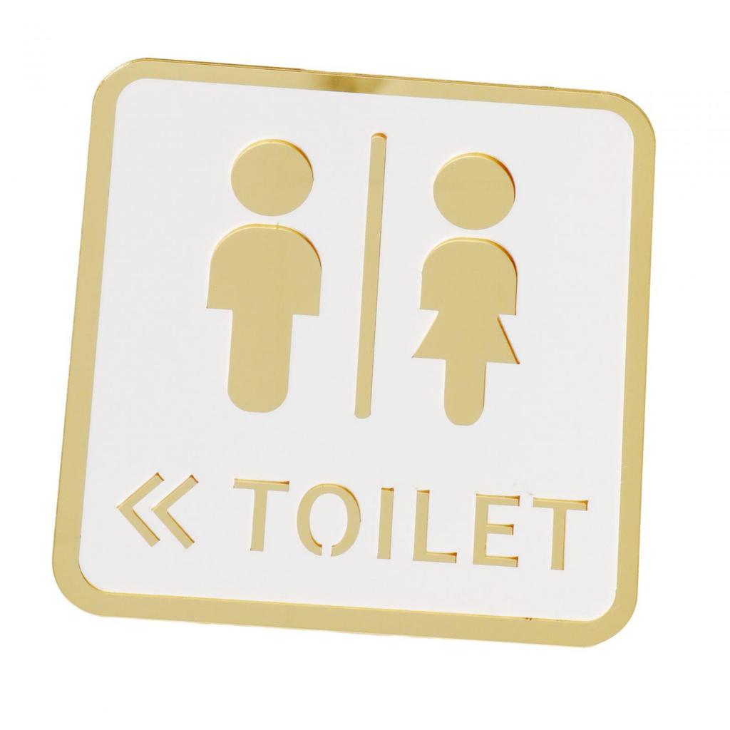Square 12cm Bathroom Sign Acrylic Washroom Plaque Accessory Bathroom Wall Art for Parking Lots Convenient Assemble Durable
