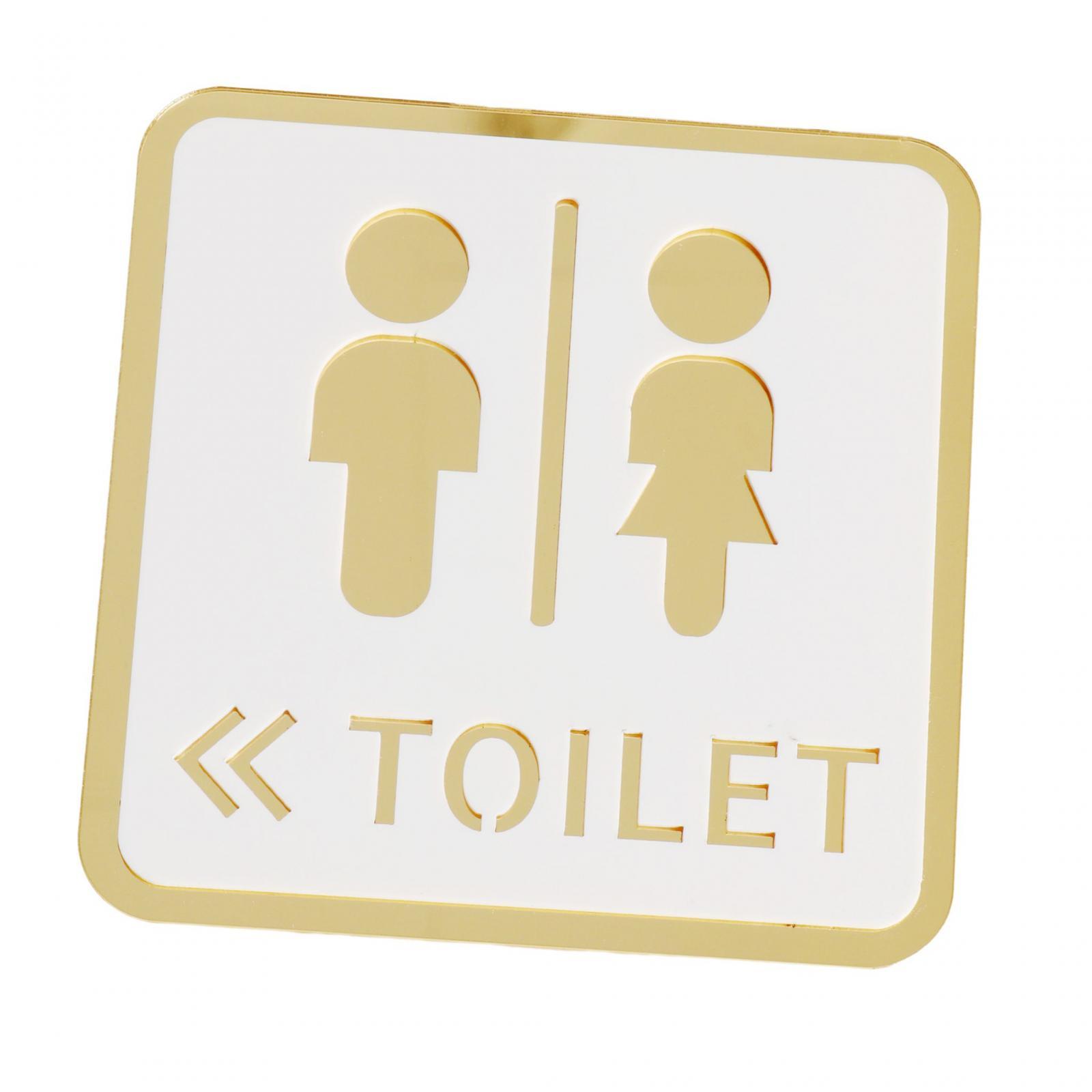 4.7x4.7inch Toilet Sign Acrylic Restroom Identification Sign Door Sign