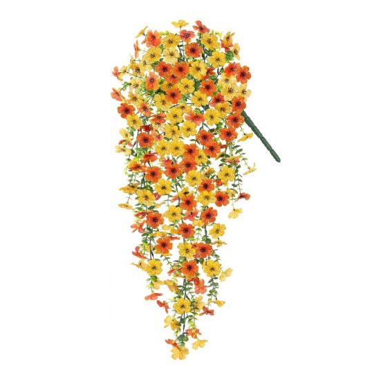 Konstgjord violett vinranka dekoration realistisk UV-beständig falsk blomma rotting inomhus utomhus trädgård veranda uteplats vägghängande konstgjord blomdekor