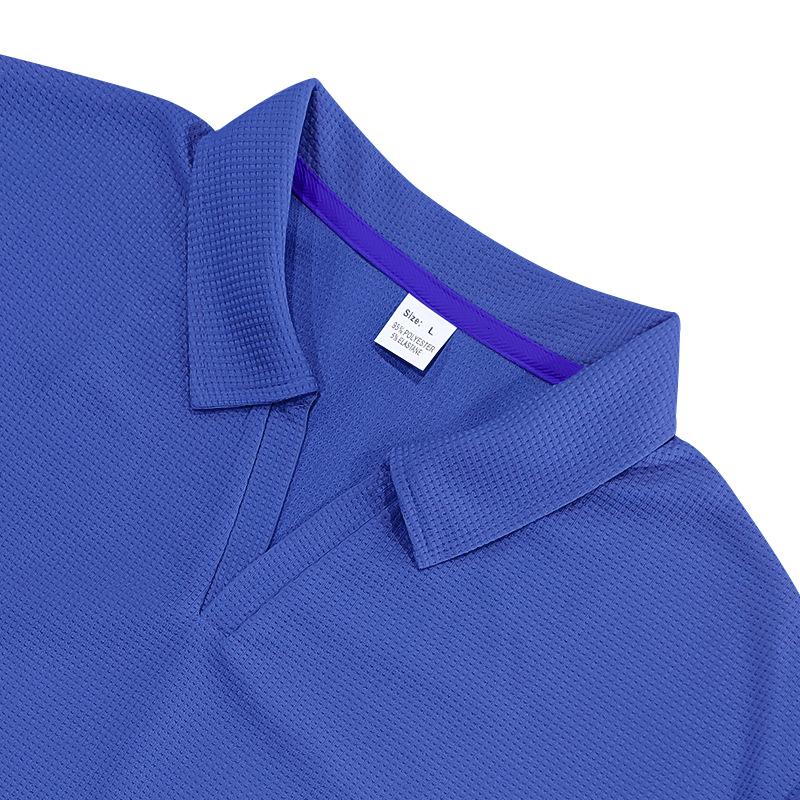 Men's Summer Waffle Knit Turn-Down Collar Polo Shirt, Loose Casual Athletic Jersey Short Sleeve Tee for Men