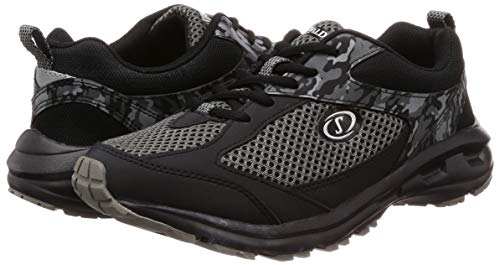 SPALDING JIN 3360 Men's Lightweight Wide Sneakers/Walking Shoes, Size 6E, Black, Size 26.0 Cm, G