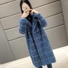 Womens Oversized Plaid Alpaca Blend Coat 2026 Fall Thick Open Front Long Sleeve Trench Style