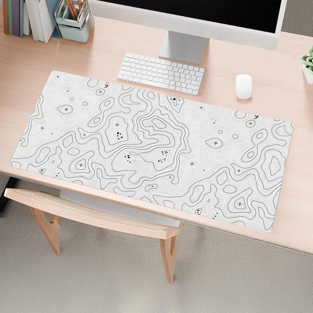Topographic Map Mousepad Speed Office Desk Accessories Gaming Mats Carpet Mouse Mat Desk Pad Set Up Computer Desk Decorating