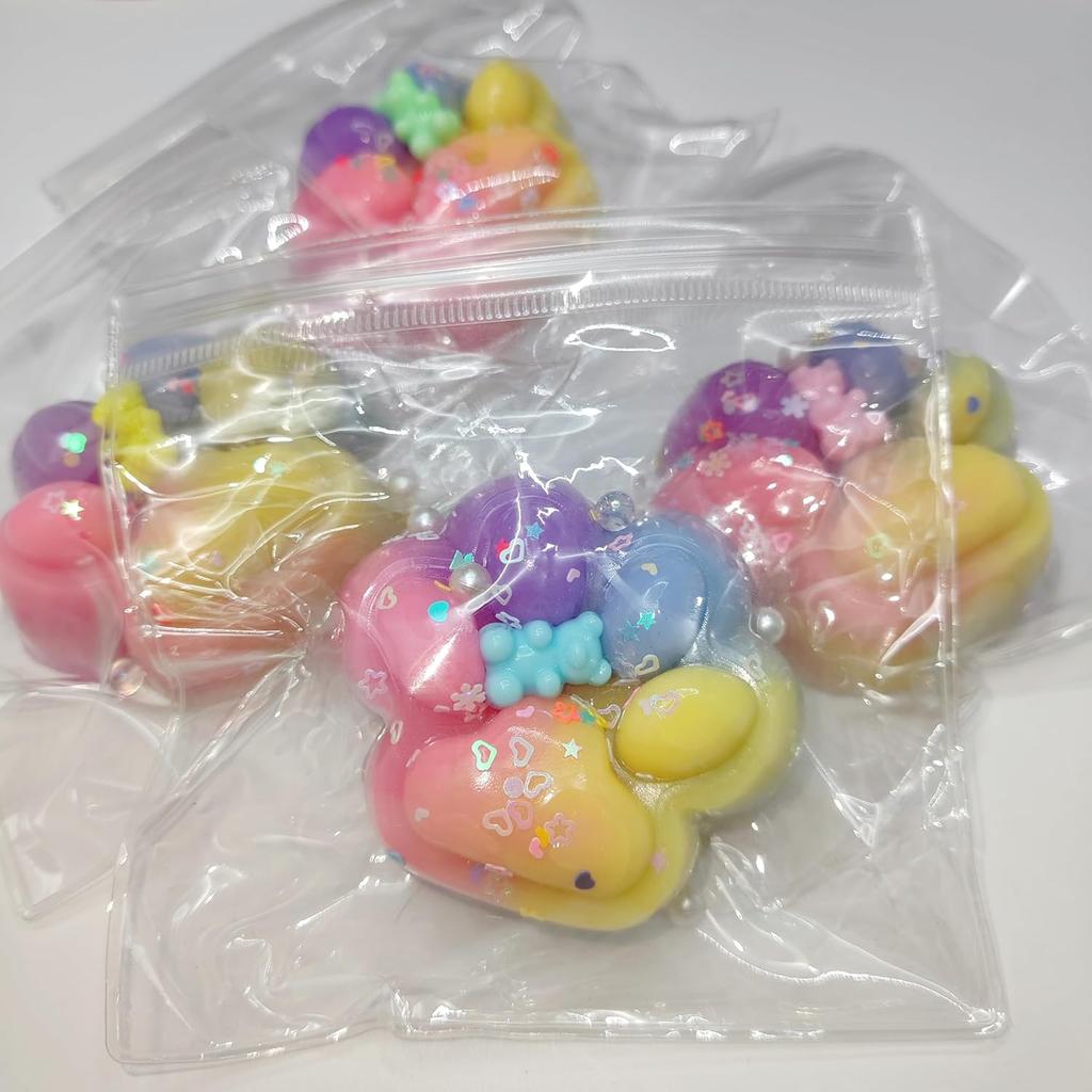 2 Pcs Squeeze Toys Handmade Cat Paw Squishy, Lifelike Rainbow Squeeze Paw, Cute Soft Squishy for Stress Relief & Goodie Bag Stuffers, Fidget Toys