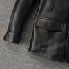 Casual Men Jacket Genuine Cow Leather Coat Black Real Cowhide Coat Slim Fit Spring Autumn