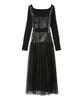 Furfur Knit Set Tulle Taffeta Dress RWFO251085 Black Women's
