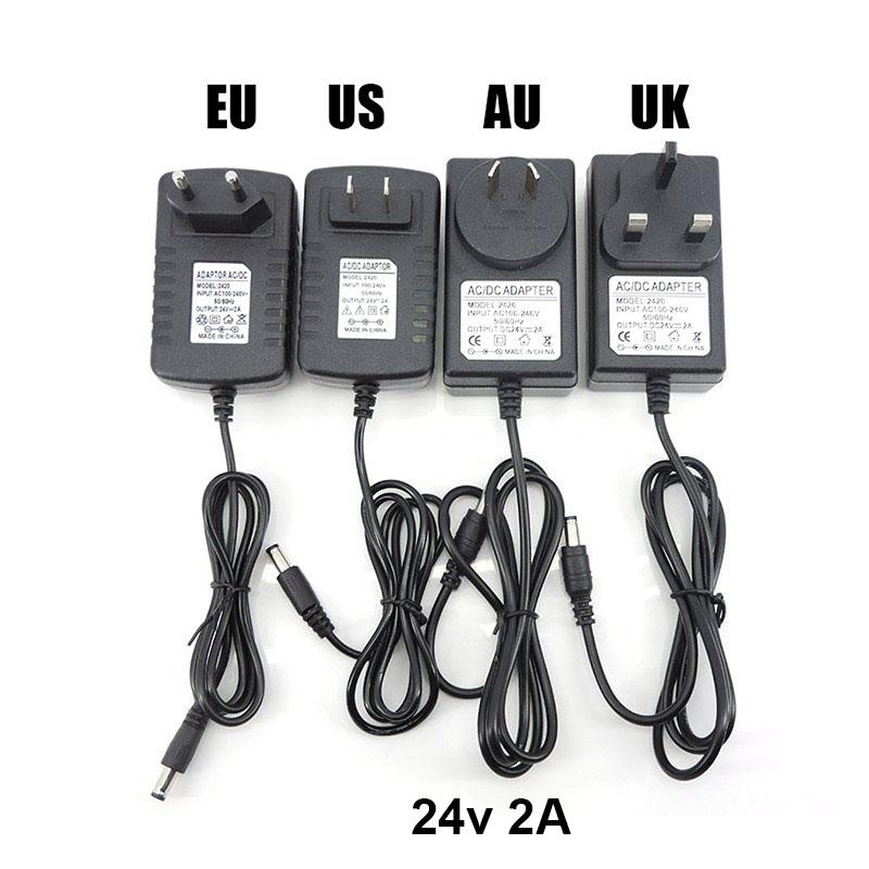 AC To DC 24V 24 Volt 2A 2000ma Power Supply Adapter Transformer Charger AU UK EU For Nail Dryer Art Phototherapy Lamp Light