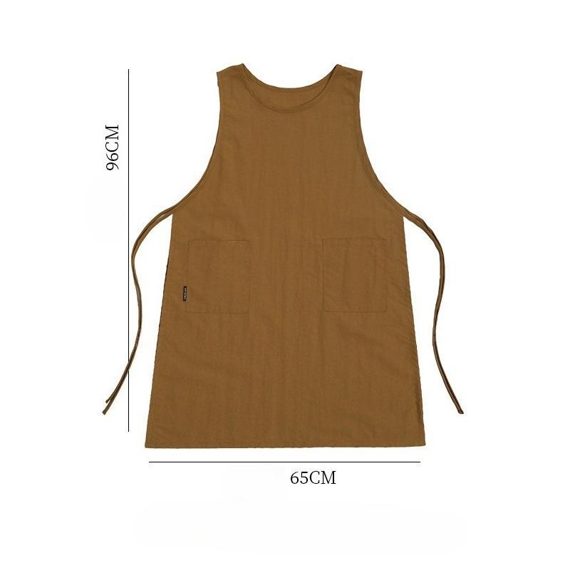 Waterproof Anti-Oil Kitchen Apron for Women with Pockets Long Vest Apron Cooking Painting Nail Salon Beauty Working Pinafore