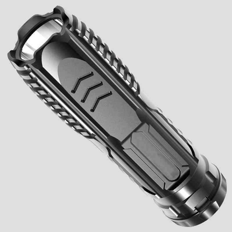

Светодиодный мощный фонарик с зарядкой через USB, мини-портативный, супер яркий, дальнего действия, наружное освещение чёрный