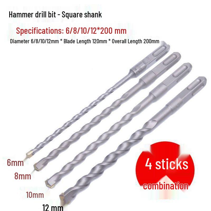 Extended Rotary Hammer Drill Bit for Concrete, Stone, and Brick
