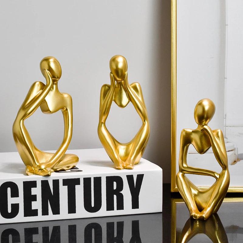 Nordic Resin Creative Sculpture - Left & Right Dual-Face Home & Living Room Entrance Table Decor (Mini Luxury Ornament)